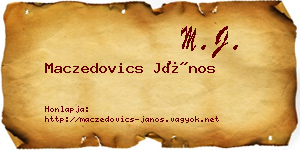 Maczedovics János névjegykártya