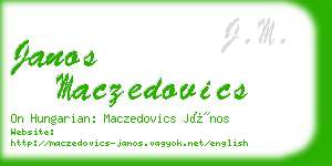 janos maczedovics business card